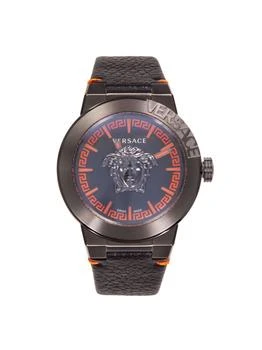 Versace | Medusa Infinite Stainless Steel Case
Leather Strap Watch/45MM