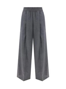 Brunello Cucinelli | Brunello Cucinelli High-Waist Elastic-Waist Wide-Leg Trousers