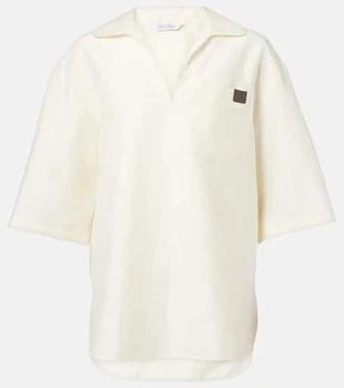 Max Mara | Osiride linen and silk-blend polo shirt