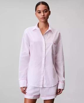 Calvin Klein Women's Poplin Button-Down Pajama Shirt