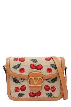 Valentino | Valentino 9TO5 Cherry Patterned Foldover Top Shoulder Bag