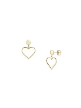 Saks Fifth Avenue | 14K Yellow Gold Heart Drop Earrings
