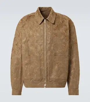 Floral lamé cotton blouson