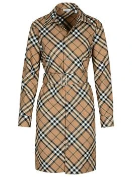 Burberry | Burberry Checked B Buckle Belt Shirt Dress