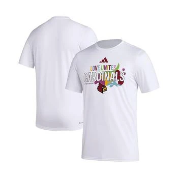 adidas Men's x Rich Mnisi Pride Collection White Louisville Cardinals Pregame AEROREADY T-shirt