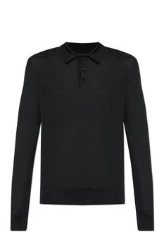 Dolce & Gabbana | Dolce & Gabbana Knitted Long-Sleeved Polo Shirt