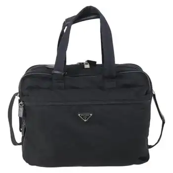 Prada | Porta Computer Briefcase Tessuto And Saffiano Leather Nylon Briefcase Bag (Pre-Owned)