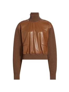 Jil Sander | Mock Turtleneck Mix Media Sweater