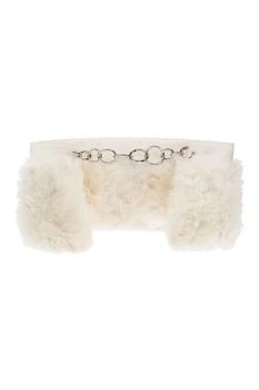 Jil Sander O-Ring Chain Linked Fur-Trimmed Scarf