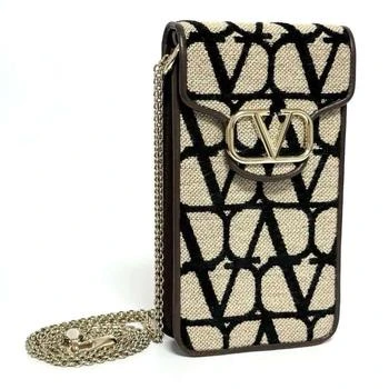 Valentino | Leather Canvas Metal Pouch Shoulder Bag (Pre-Owned)