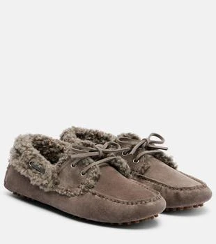 Brunello Cucinelli | Monili shearling-trimmed suede moccasins