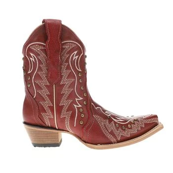 Corral Boots Embroidered Studded Snip Toe Cowboy Booties