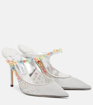 Jimmy Choo | Bing Daisy 100 embellished mesh mules