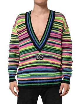 Dolce & Gabbana | DG Logo V-Neck Knit Pullover Men's Sweater