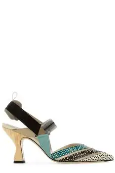 Fendi | Fendi Colibrì Printed High-Heel Slingback Pumps