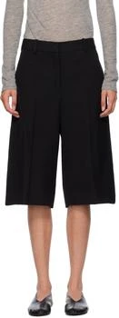 Jil Sander | Black Viscose Silk Blend Straight Shorts
