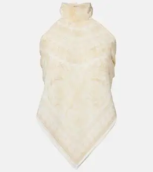 Versace | Printed halterneck georgette top