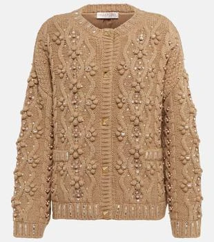 Valentino | Embroidered wool-blend cardigan