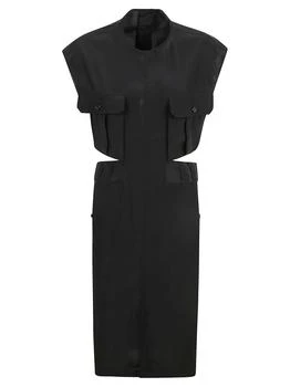 Yves Saint Laurent | Saint Laurent Cut-Out Oversized Crewneck Dress