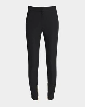 Balmain | Zipped Slim Wool-Satin Pants