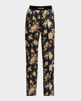 Tom Ford | Logo-Band Hendrix Floral Stretch Silk Pajama Pants