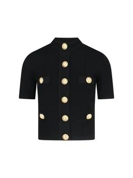 Balmain | Balmain Short Sleeved Buttoned Knitted Cardigan