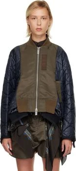 Sacai | Navy & Khaki Nylon Twill Blouson Jacket
