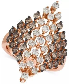 Le Vian | Chocolate Ombré Diamond Openwork Cluster Statement Ring (2 ct. t.w.) in 14k Rose Gold