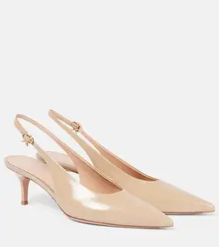 Gianvito Rossi | Robbie 55 patent leather slingback pumps
