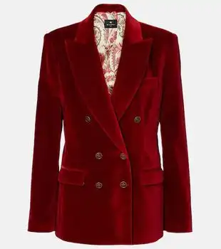ETRO | Double-breasted cotton velvet blazer
