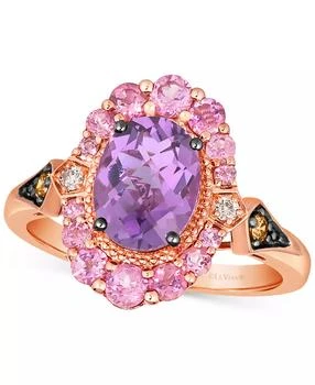 Le Vian | Grape Amethyst (3/4 ct. t.w.), Passionfruit Tourmaline (5/8 ct. t.w.), Chocolate Diamond (1/10 ct. t.w.) 
Nude Diamond (1/20 ct. t.w.) Statement Ring in 14k Rose Gold