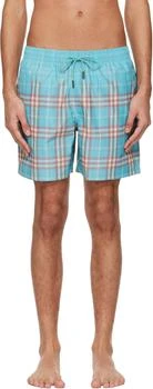 Burberry | Blue Gradient Check Swim Shorts