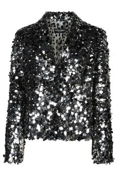 Dolce
Gabbana | Dolce
Gabbana Single-Breasted Sequin Embellished Blazer