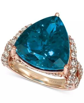 Le Vian | Deep Sea Blue Topaz (9 ct. t.w.) 
Nude Diamonds (1-3/4 ct. t.w.) Ring in 14k Rose Gold
