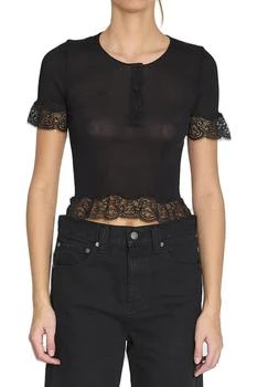 Yves Saint Laurent | Saint Laurent Laced Ribbed T-Shirt