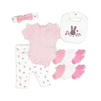 Rock-A-Bye Baby Boutique Rock A Bye Baby Boutique Baby Girls 10 Piece Layette Set, Pink Bunny