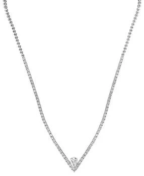 Effy | EFFY® Lab Grown Diamond Pear & Round Chevron 18" Tennis Necklace (5-1/2 ct. t.w.) in 14k White Gold