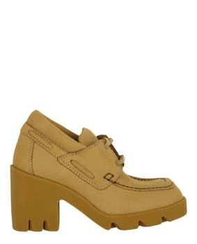Burberry | Women's Stride Leather Heeled Loafers In Camel