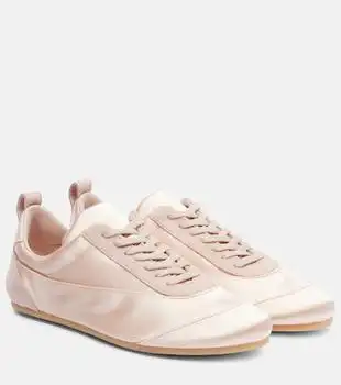 Jil Sander | Floor suede-trimmed satin sneakers