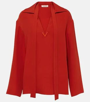 Valentino | Tie-neck silk blouse