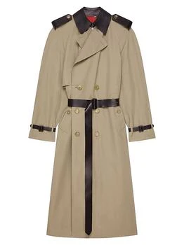Givenchy | Trenchcoat in Cotton with Leather Details