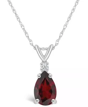 Macy's | Garnet (1-1/5 ct. t.w.) and Diamond Accent Pendant Necklace in 14K Yellow Gold or 14K White Gold