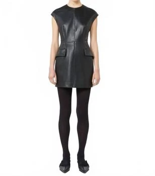 Max Mara | Tefrite Leather Mini Dress In Black