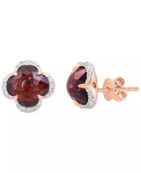 Effy | Diamond (1/6 ct. t.w.) & Garnet (4 ct. t.w.) Stud Earrings in 14k Rose Gold