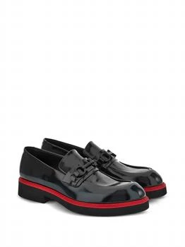 Salvatore Ferragamo | Men's Gancini-Ornament Leather Mocassins In Black