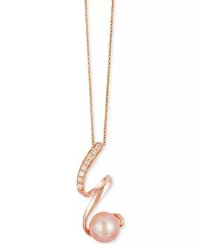 Le Vian | Cultured Freshwater Pearl (8mm) and Diamond (1/10 ct. t.w.) Pendant Necklace in 14k Rose Gold