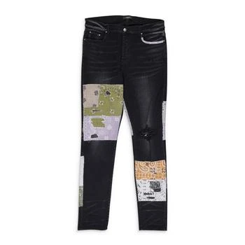 AMIRI | Black Bandana Art Patch Skiny Jeans