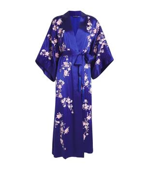 Silk Embroidered Sakura Robe