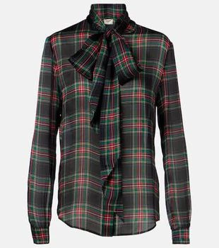 Yves Saint Laurent | Plaid silk blouse