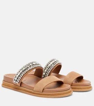 Jimmy Choo | Jadi crystal-embellished suede slides